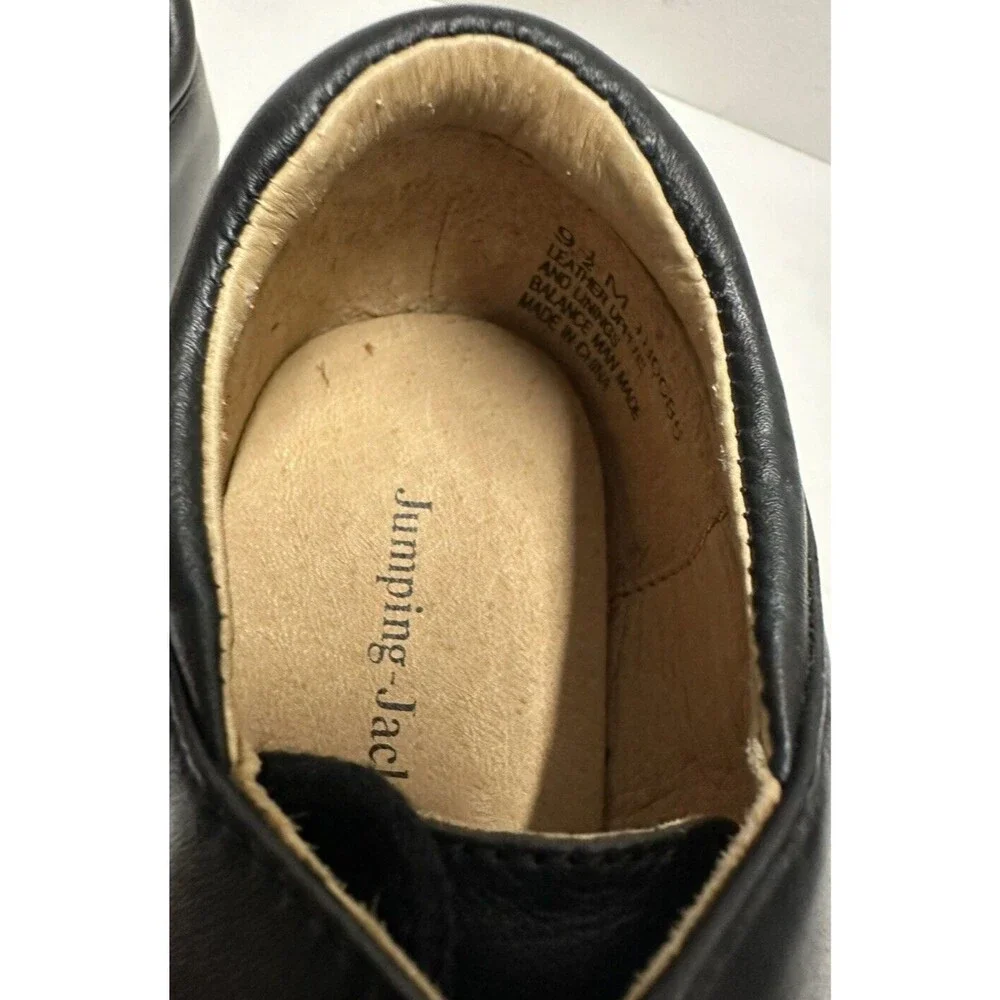 Jumping Jacks boys toddler size 9.5M dress lace up black leather shoes